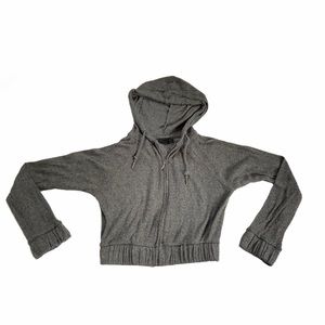 Urban Outfitters comfy cropped grey zip-up
